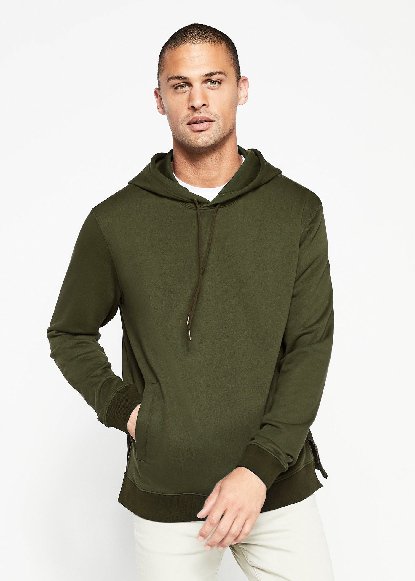 Side Zip Hoodie Olive – Swet Tailor