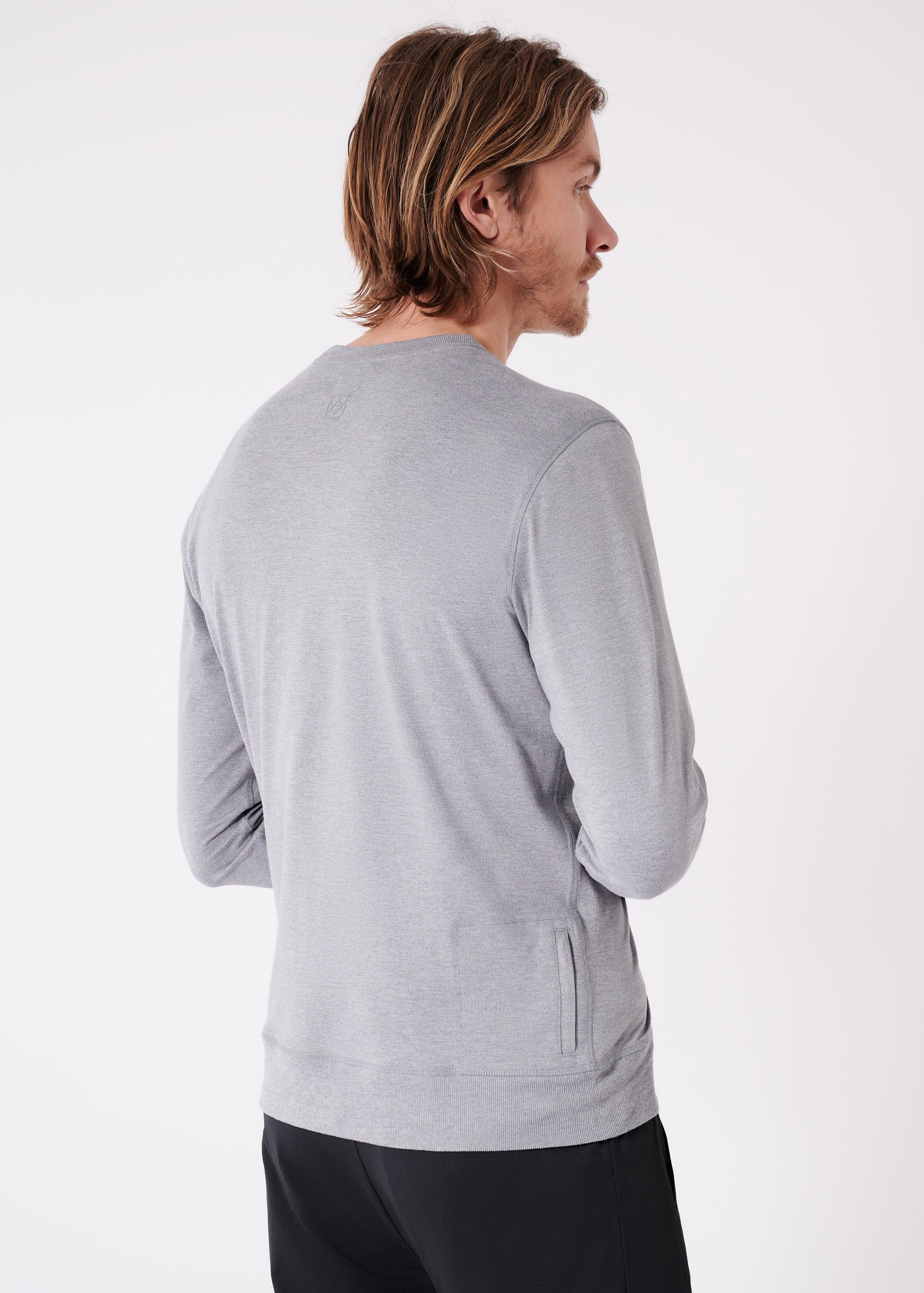 Medium Heather Grey Long Sleeve Crew | Swet Tailor