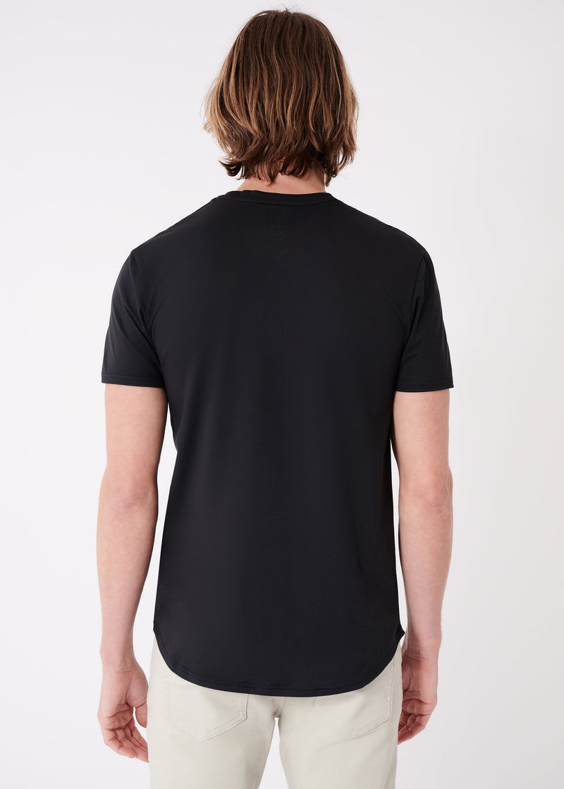 Summit Curved Hem T-Shirt | Black – Swet Tailor