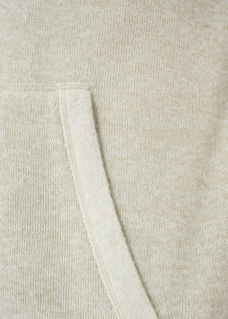 Mixed Fabric Fleece Hoodie | Oatmeal