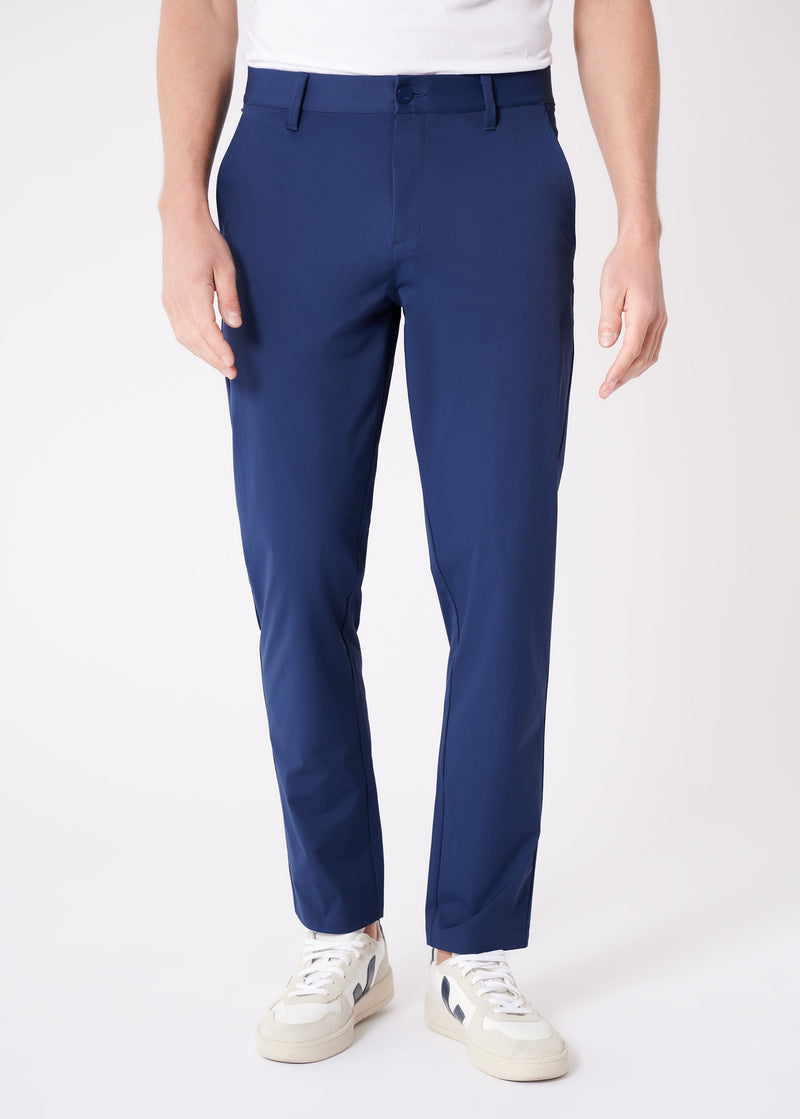 Navy Blue Stretch Tech Pants, Virtus Pant | Swet Tailor®
