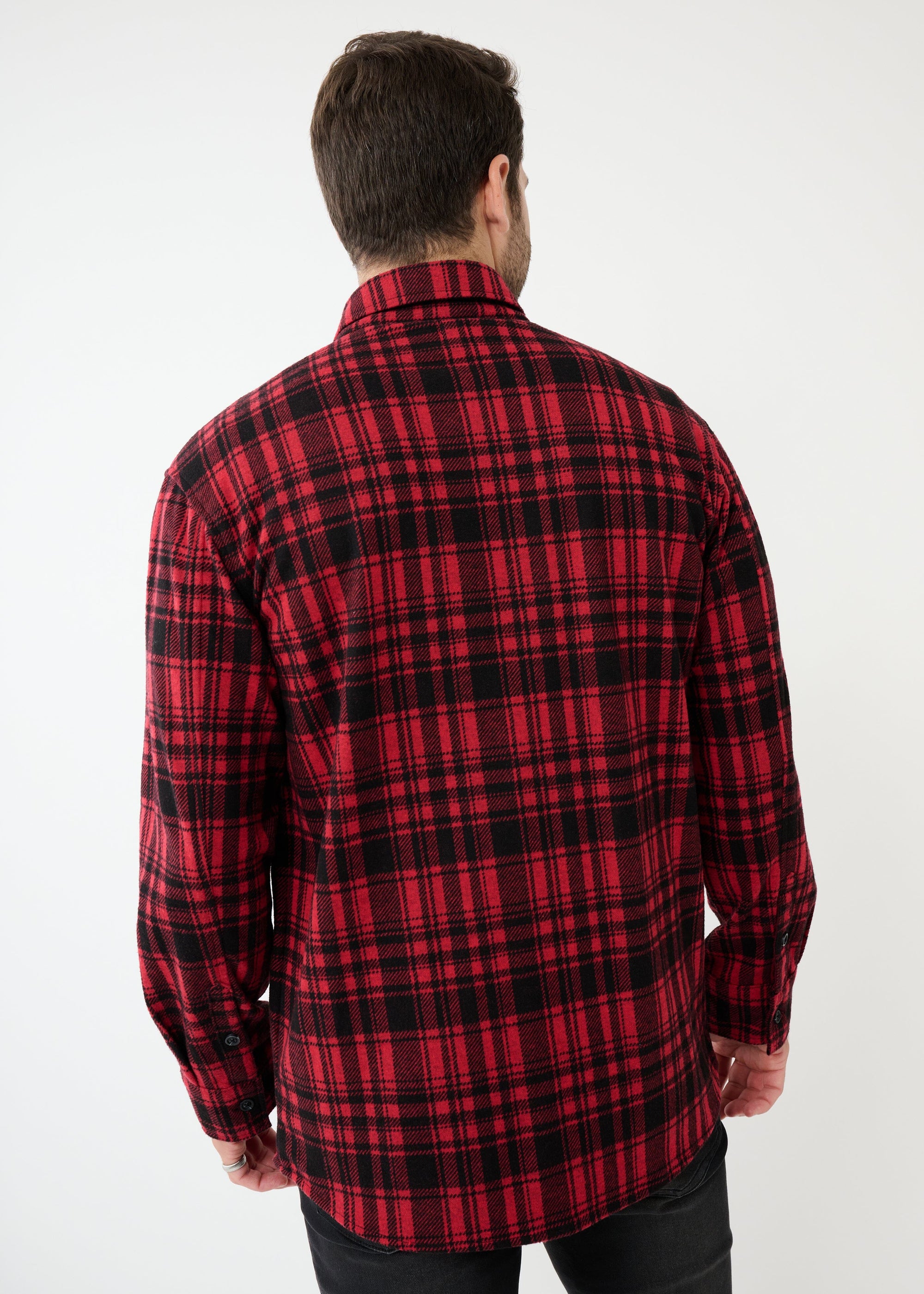 Knit Stretch Flannel Shirt | Red Plaid – Swet Tailor