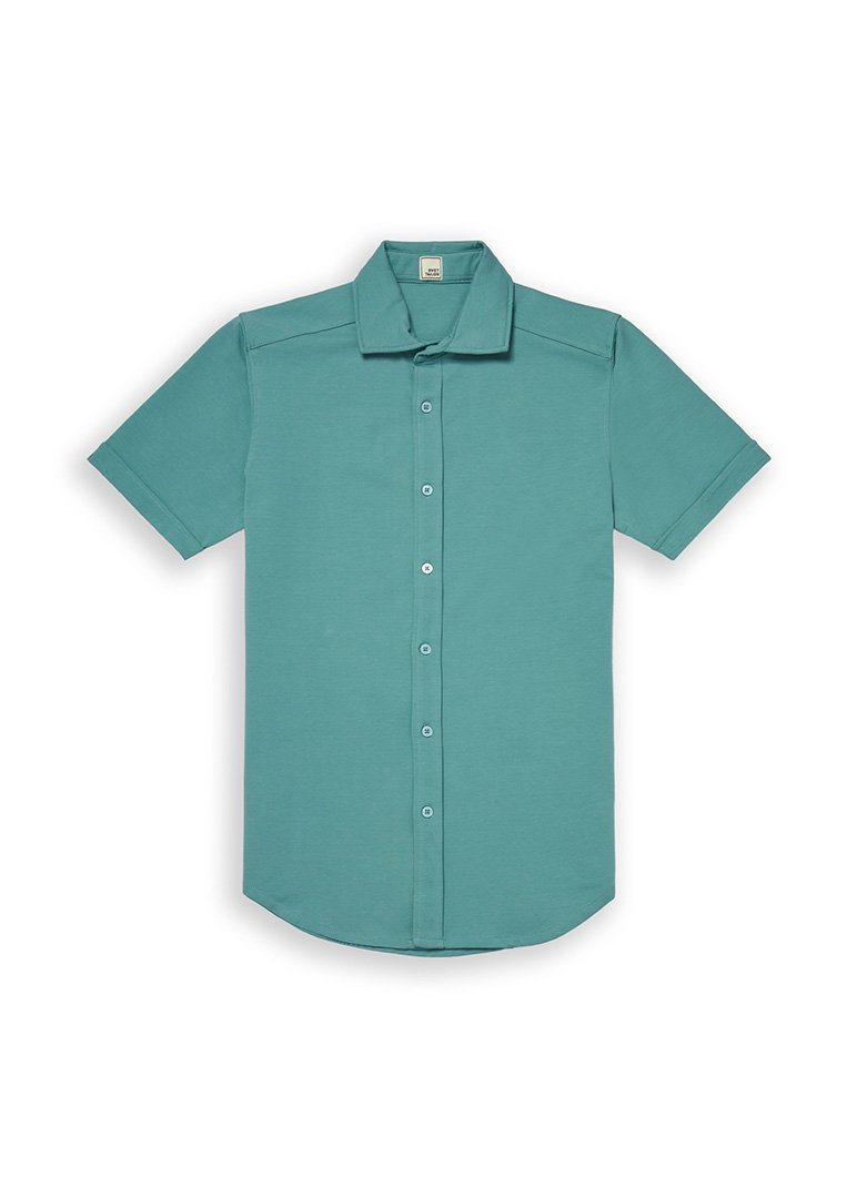 Short-Sleeve Polished Shirt | Light Green