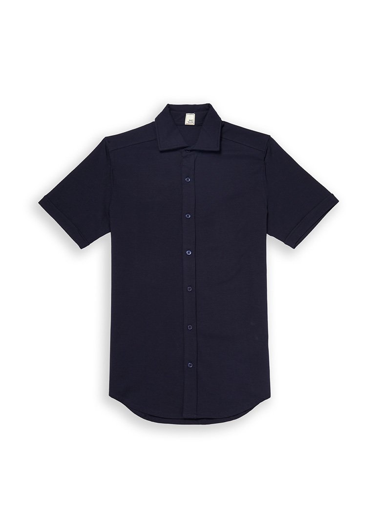 Short-Sleeve Polished Shirt | Navy