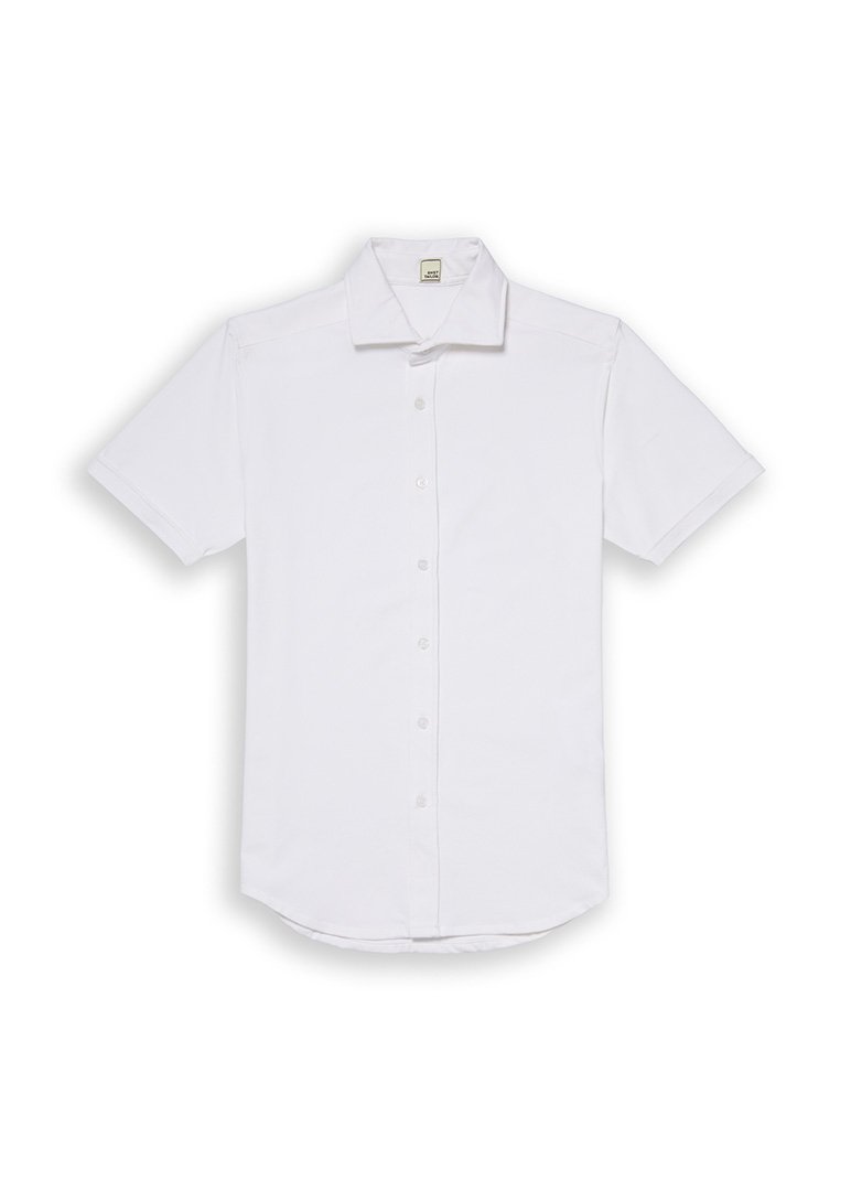 Short-Sleeve Polished Shirt | White