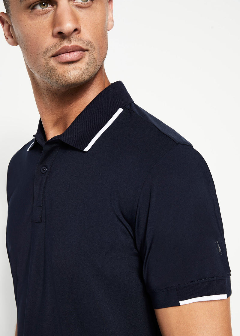 Performance Tipped Polo | Navy w/White Tipping