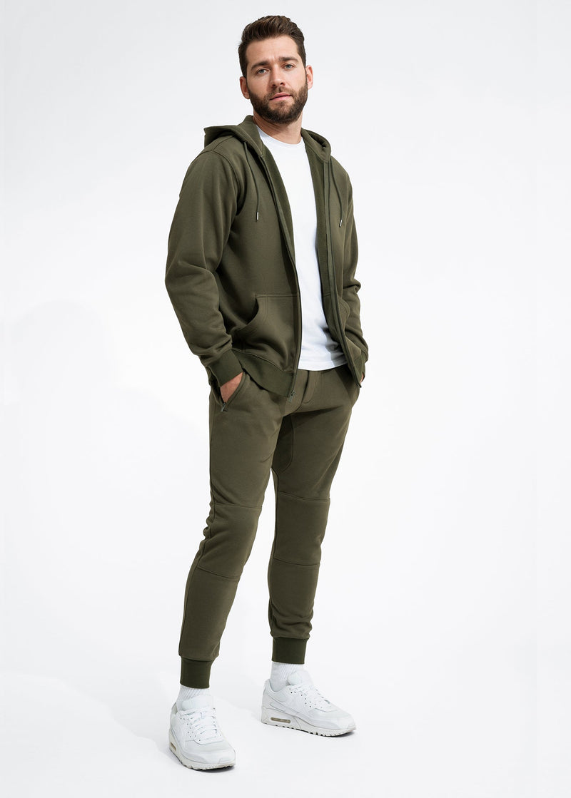 Stretch Fleece Zip Hoodie | Army Green