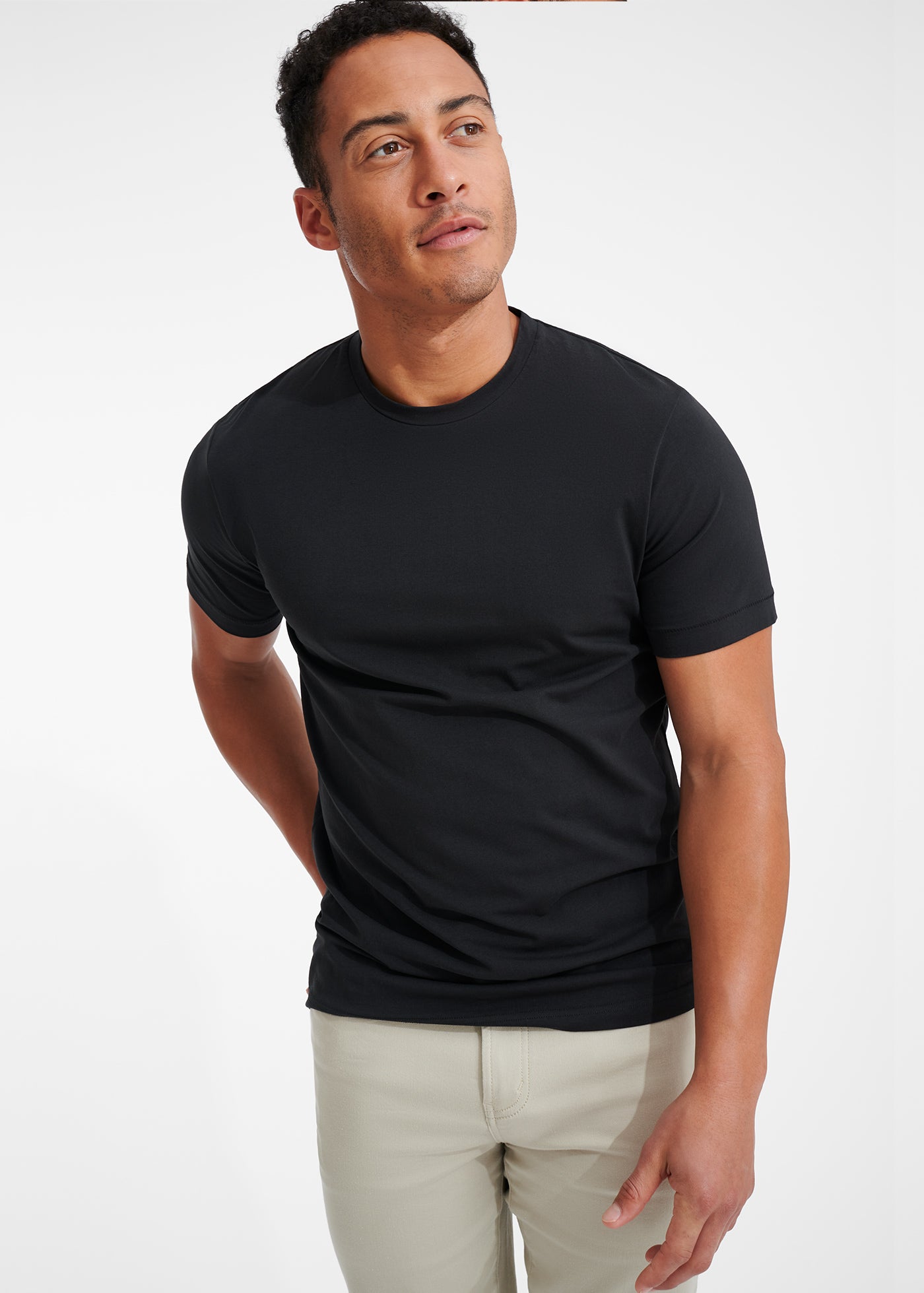 Cotton Stretch T-Shirt | Black – Swet Tailor