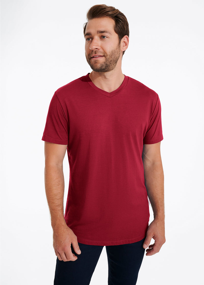 Softest V Neck T-Shirt | Red Wine