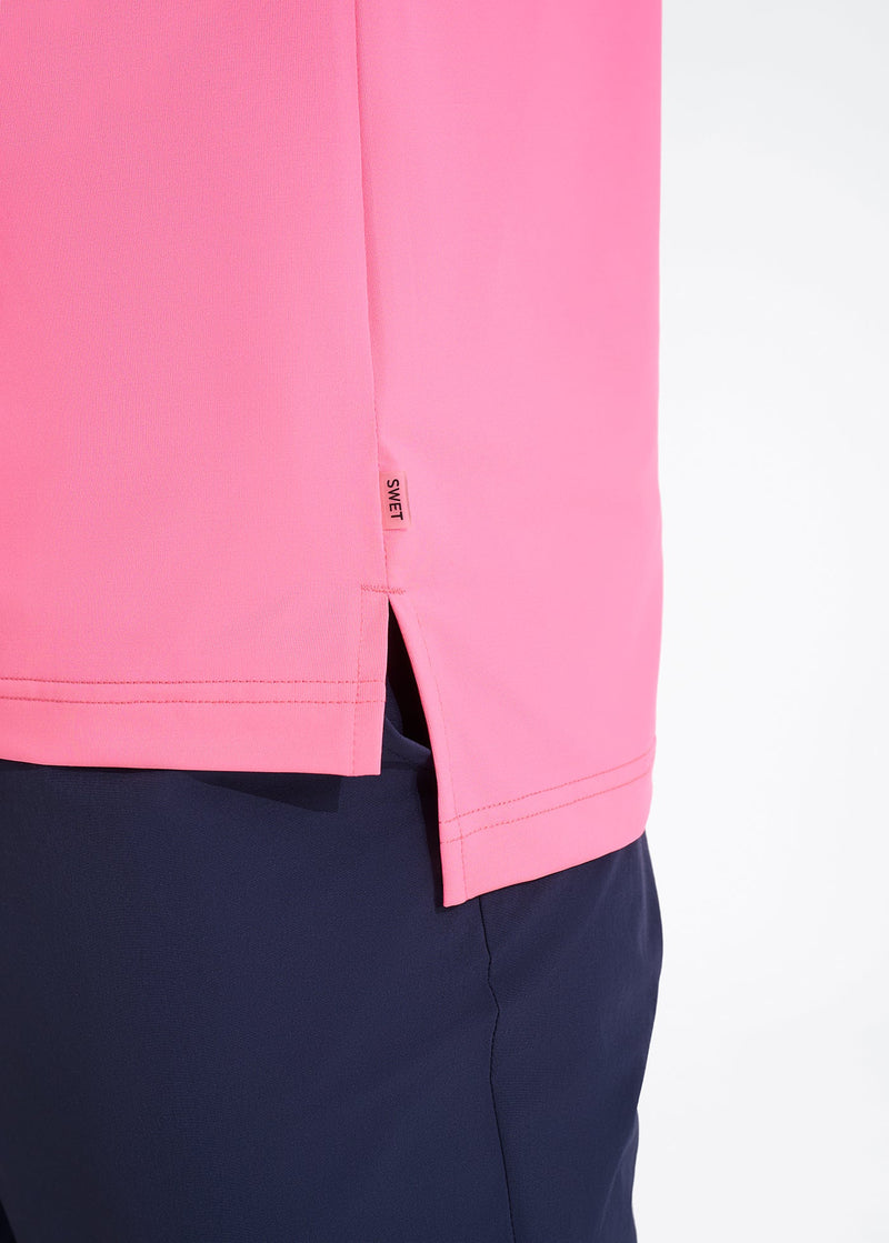 Performance Tipped Polo | Pink w/ Navy Tipping – Swet Tailor