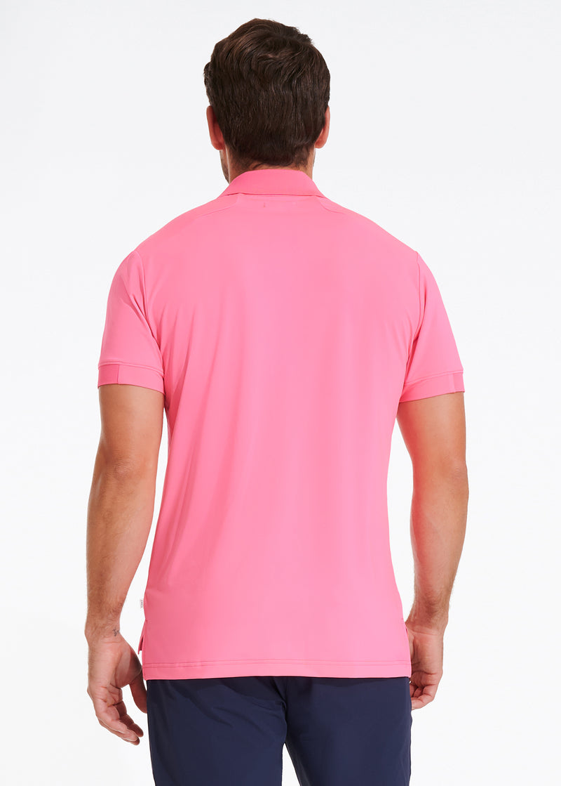Performance Tipped Polo | Pink w/ Navy Tipping
