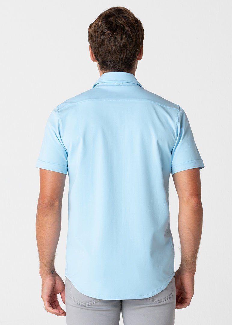 Short-Sleeve Polished Shirt | Light Blue