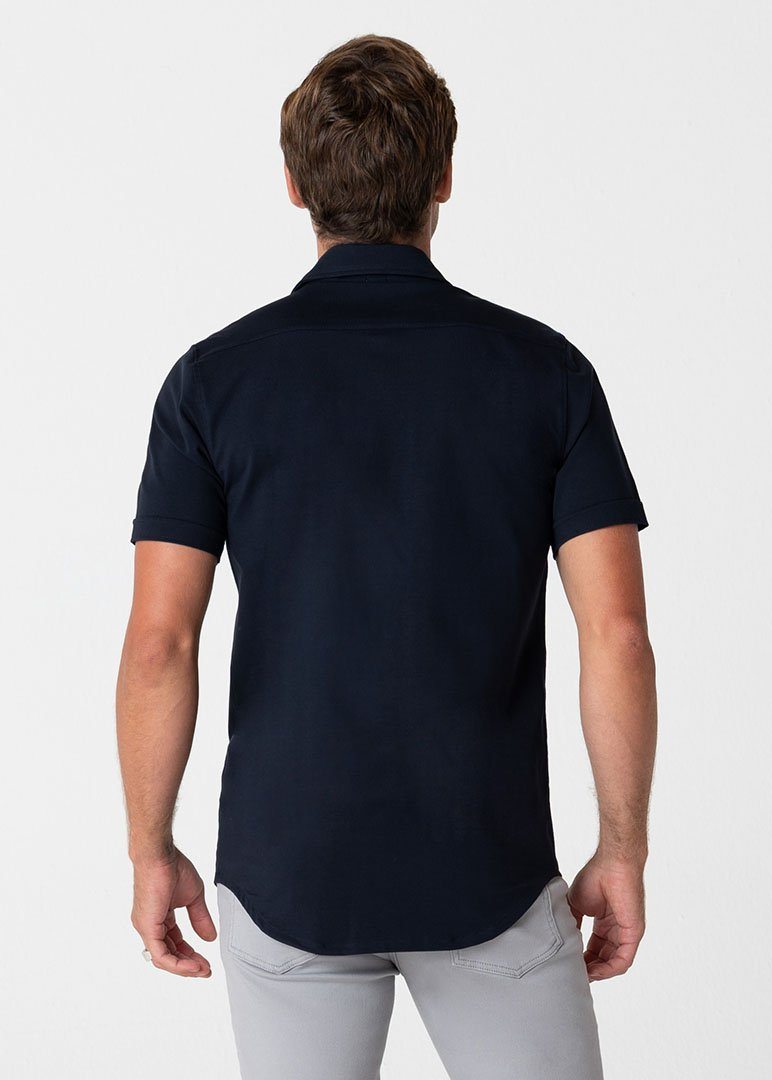 Short-Sleeve Polished Shirt | Navy