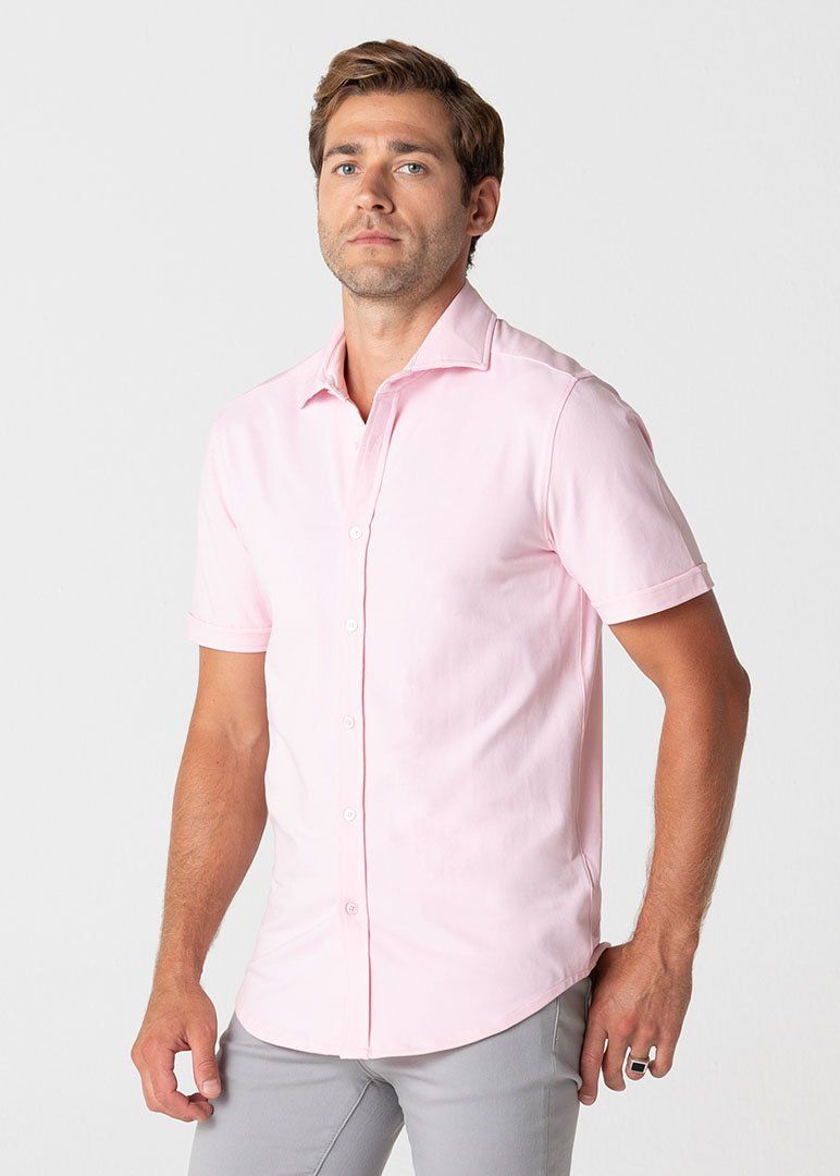 Short-Sleeve Polished Shirt | Light Pink
