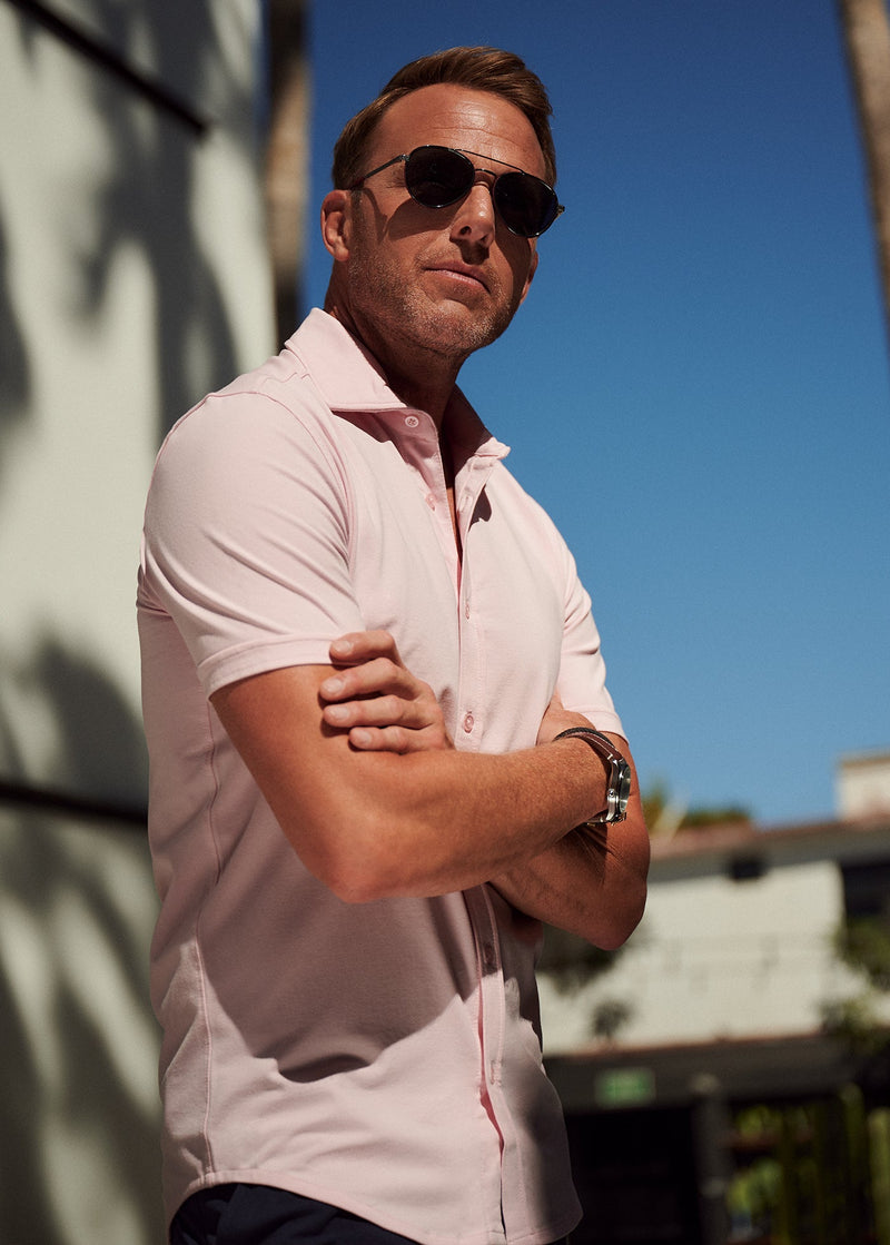 Short-Sleeve Polished Shirt | Light Pink