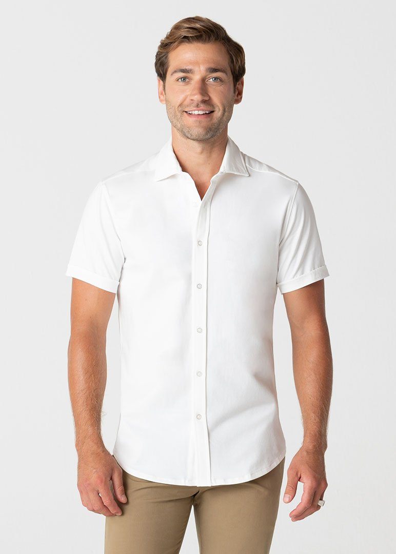 Short-Sleeve Polished Shirt | White – Swet Tailor