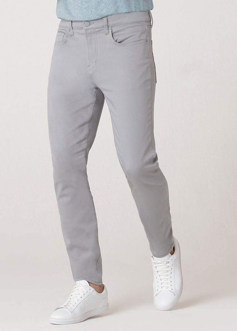 Light Grey Slim Fit Pants for Men | Swet Tailor®