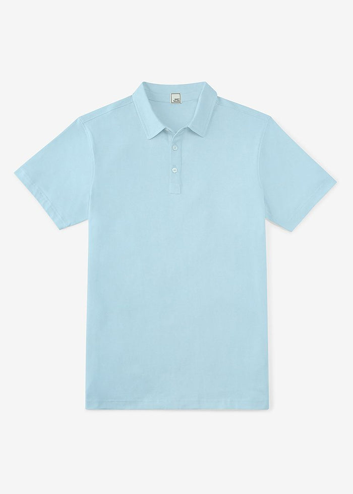POLO ライトブルー ボタンアップシャツ Light Blue Polo Shirt With Contrast Trims - Man | Solid SUN68